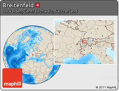 Shaded Relief Location Map of Breitenfeld