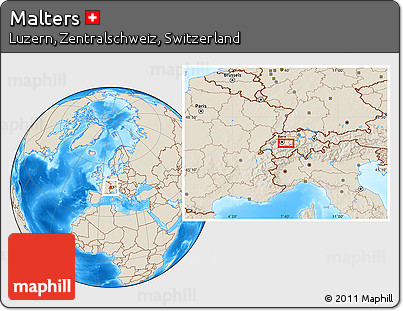 Shaded Relief Location Map of Malters