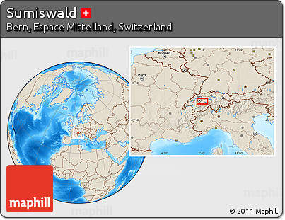 Shaded Relief Location Map of Sumiswald