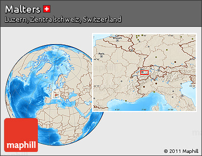 Shaded Relief Location Map of Malters