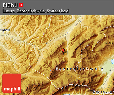 Physical Map of Flühli