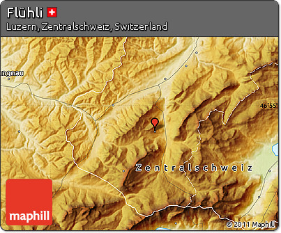 Physical Map of Flühli