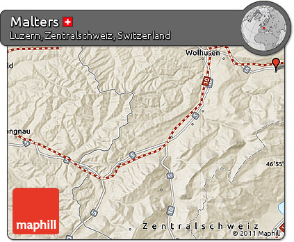Shaded Relief Map of Malters