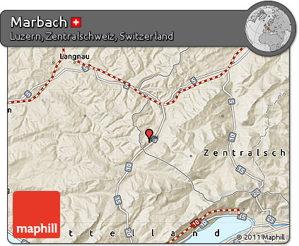 Shaded Relief Map of Marbach