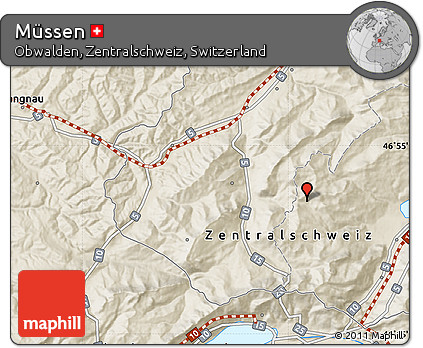Shaded Relief Map of Müssen