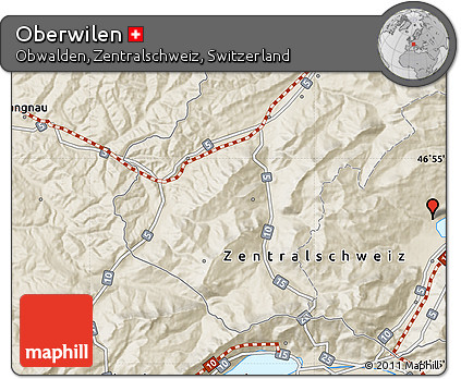 Shaded Relief Map of Oberwilen