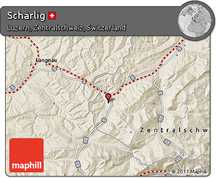 Shaded Relief Map of Schärlig