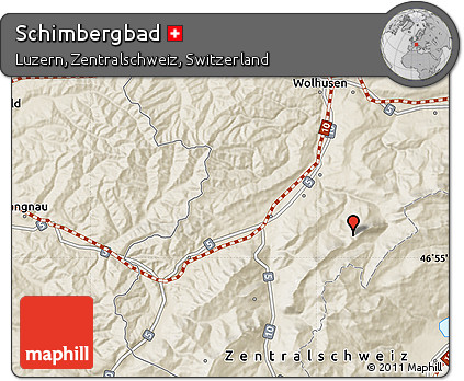 Shaded Relief Map of Schimbergbad