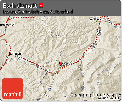 Shaded Relief Map of Escholzmatt