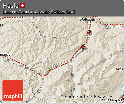 Shaded Relief Map of Hasle
