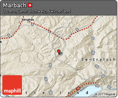 Shaded Relief Map of Marbach