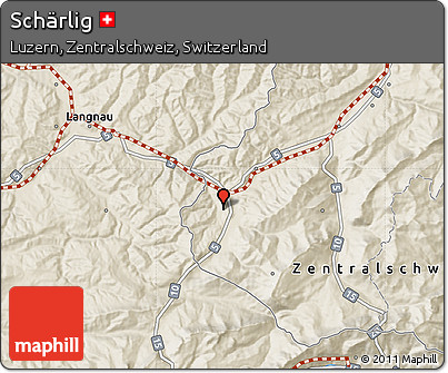 Shaded Relief Map of Schärlig