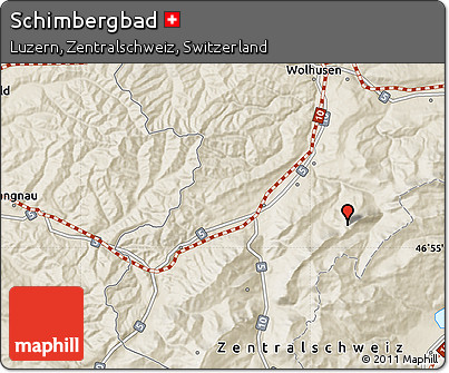Shaded Relief Map of Schimbergbad