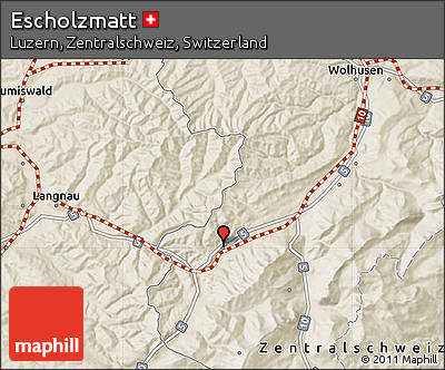 Shaded Relief Map of Escholzmatt