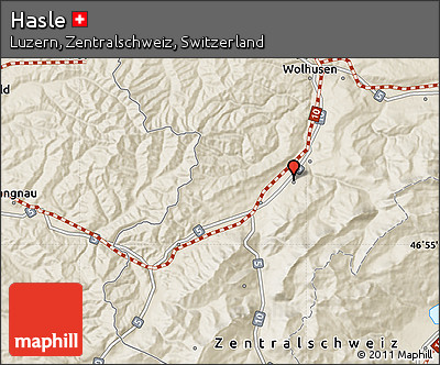 Shaded Relief Map of Hasle
