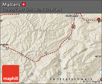 Shaded Relief Map of Malters