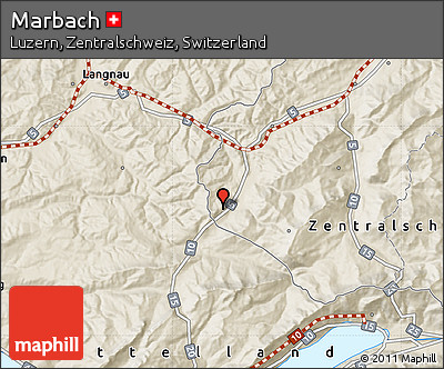 Shaded Relief Map of Marbach
