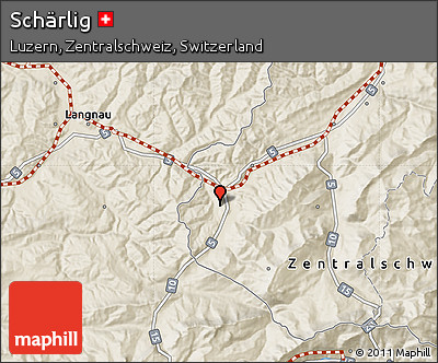 Shaded Relief Map of Schärlig
