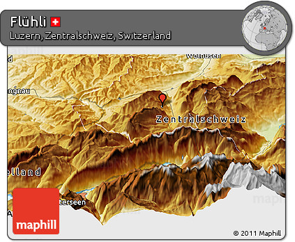 Physical Panoramic Map of Flühli