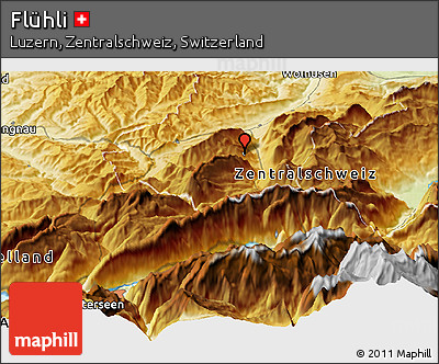 Physical Panoramic Map of Flühli