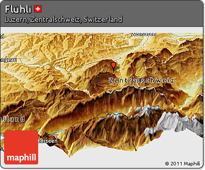 Physical Panoramic Map of Flühli