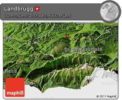 Satellite Panoramic Map of Landbrugg