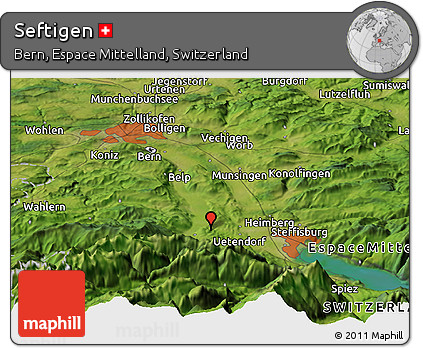 Satellite Panoramic Map of Seftigen