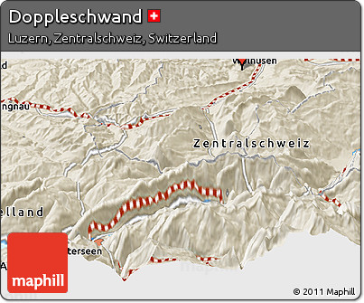 Shaded Relief Panoramic Map of Doppleschwand