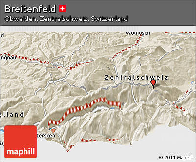 Shaded Relief Panoramic Map of Breitenfeld
