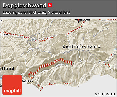 Shaded Relief Panoramic Map of Doppleschwand