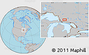 Gray Location Map of the area around 46° 51' 18" N, 83° 13' 29" W