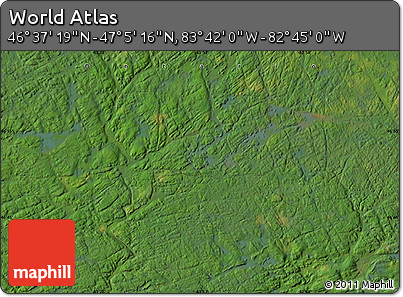 Satellite Map of the Area around 46° 51' 18" N, 83° 13' 29" W