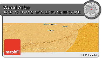 Political Panoramic Map of the Area around 46° 51' 18" N, 88° 28' 29" E