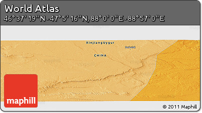 Political Panoramic Map of the Area around 46° 51' 18" N, 88° 28' 29" E