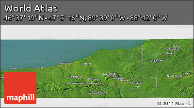 Satellite Panoramic Map of the Area around 46° 51' 18" N, 89° 10' 30" W