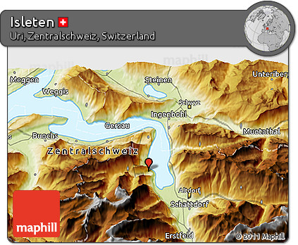 Physical 3D Map of Isleten