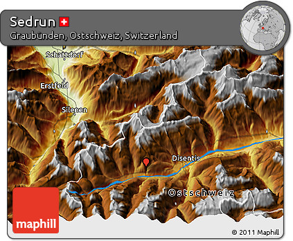 Physical 3D Map of Sedrun