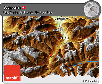 Physical 3D Map of Wassen