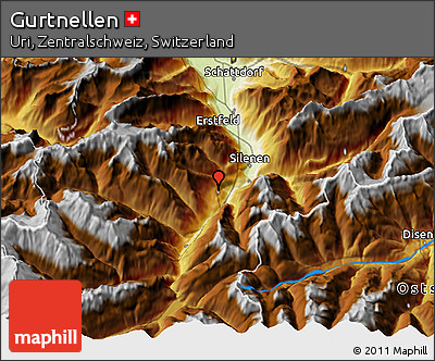 Physical 3D Map of Gurtnellen