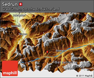 Physical 3D Map of Sedrun