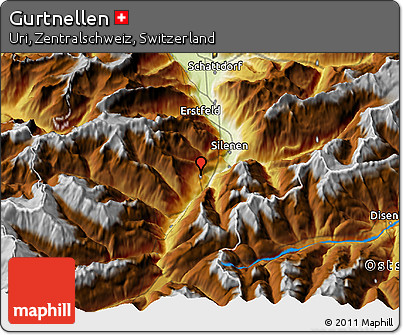Physical 3D Map of Gurtnellen