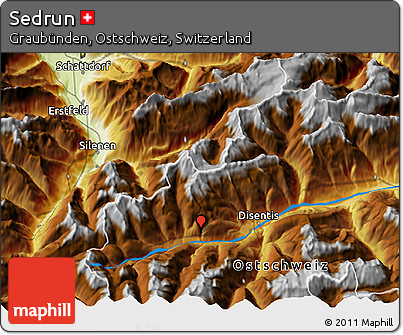 Physical 3D Map of Sedrun