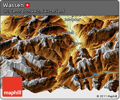Physical 3D Map of Wassen