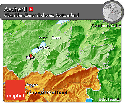 Political 3D Map of Aecherli