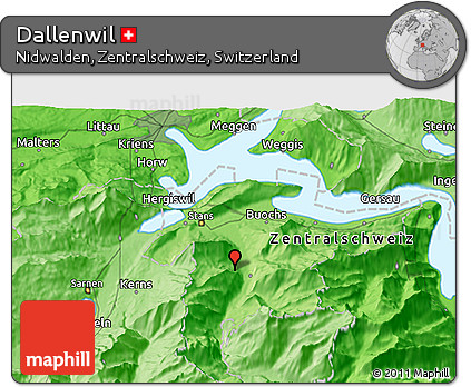 Political 3D Map of Dallenwil