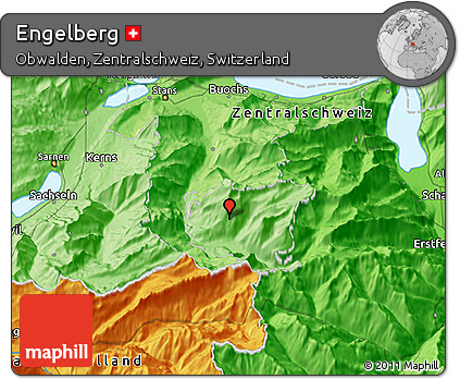 Political 3D Map of Engelberg