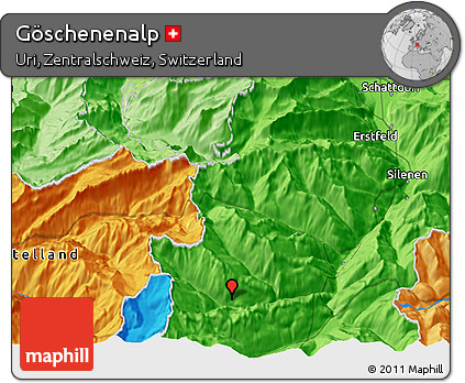Political 3D Map of Göschenenalp