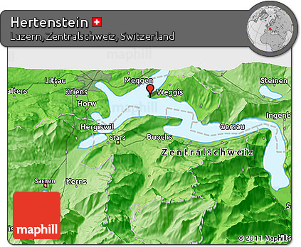 Political 3D Map of Hertenstein