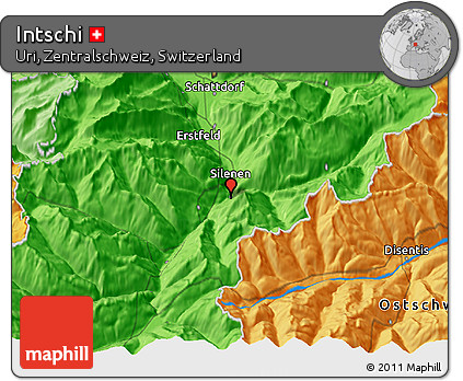 Political 3D Map of Intschi