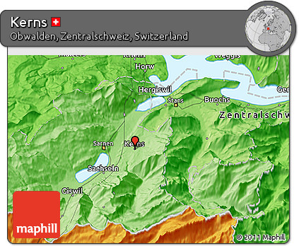 Political 3D Map of Kerns